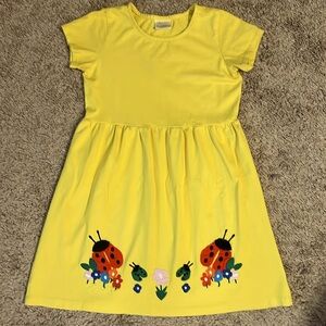 Hanna Andersson Dress! Girls Size 10 Yellow with Ladybugs